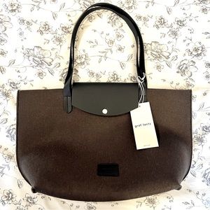 Graf Lantz Hana Go bag NWT 😍 gorgeous Tobacco Felt with Black Leather